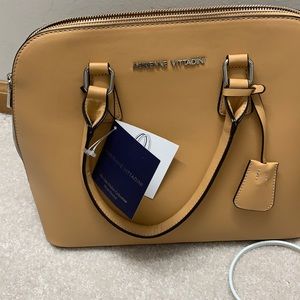 New: Adrienne Vittadini Dome Satchel-natural